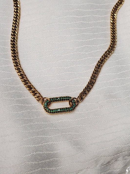 Oval Necklace - green