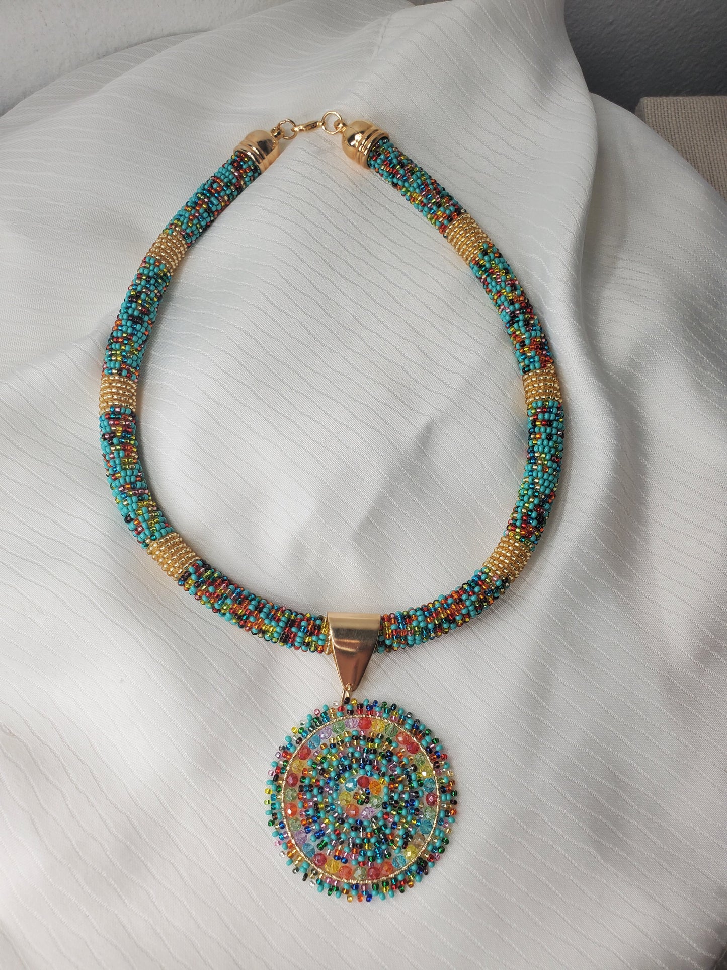 Colorful goddess necklace