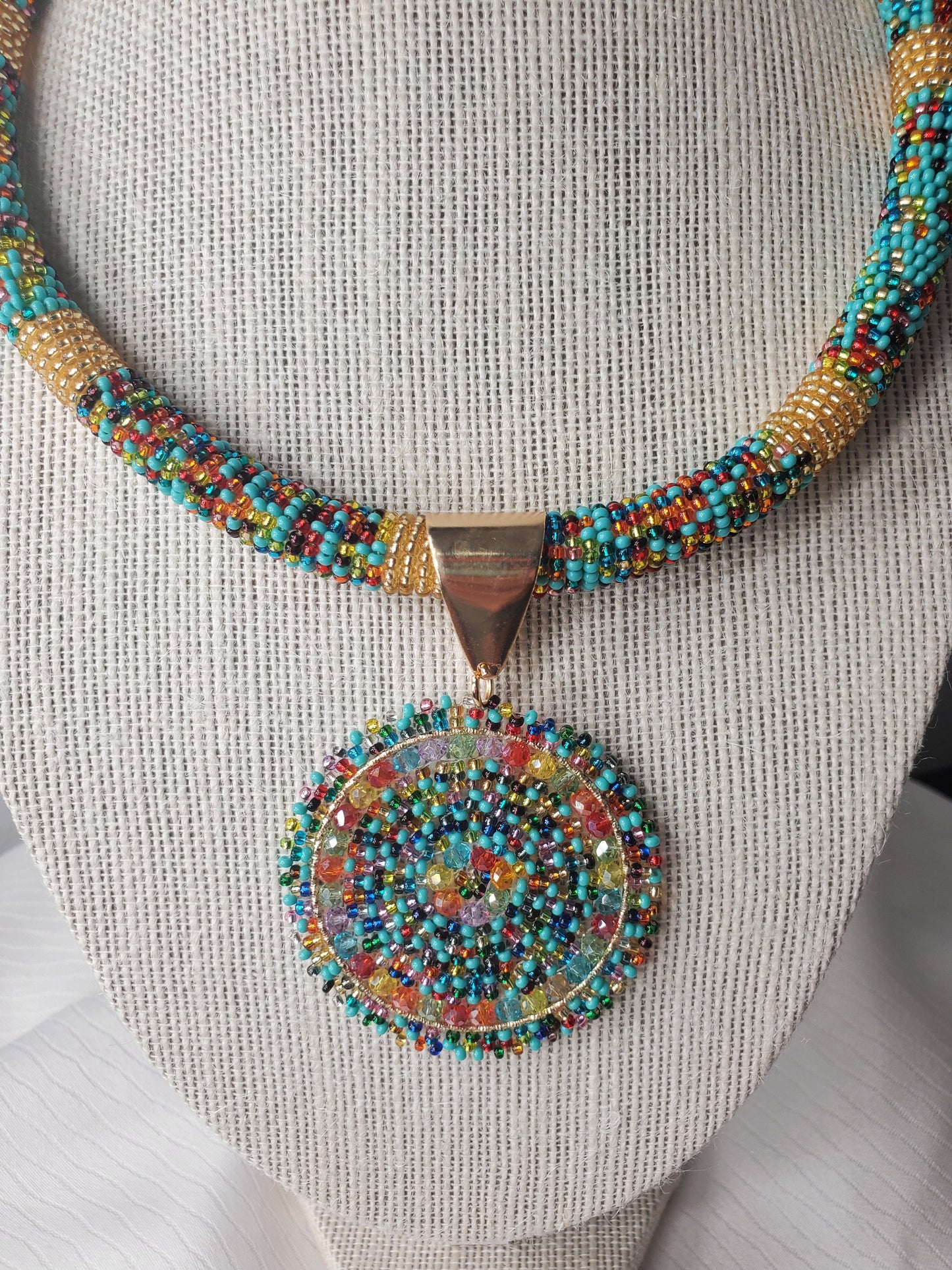 Colorful goddess necklace