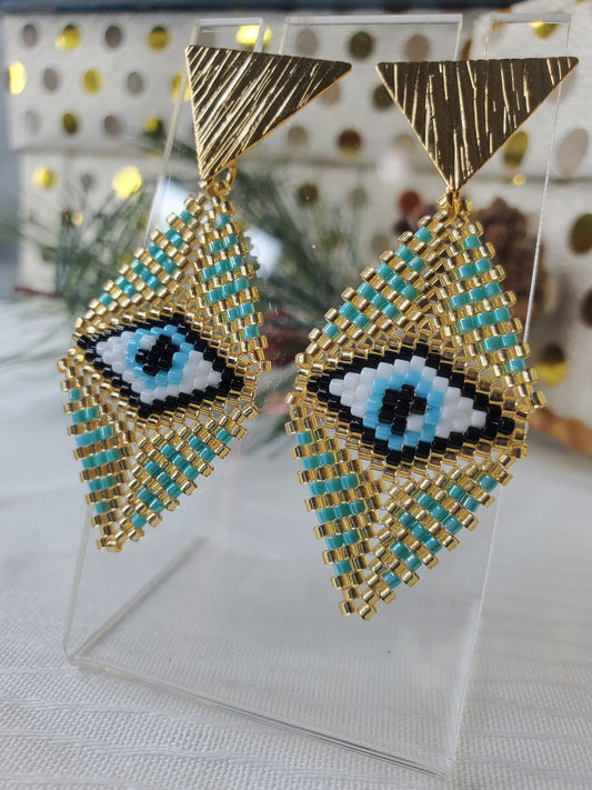 Blue eye earring