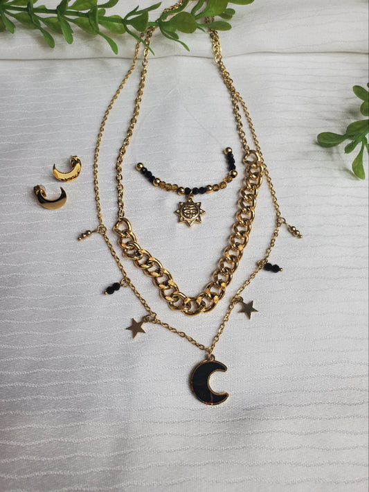 Black moon necklace